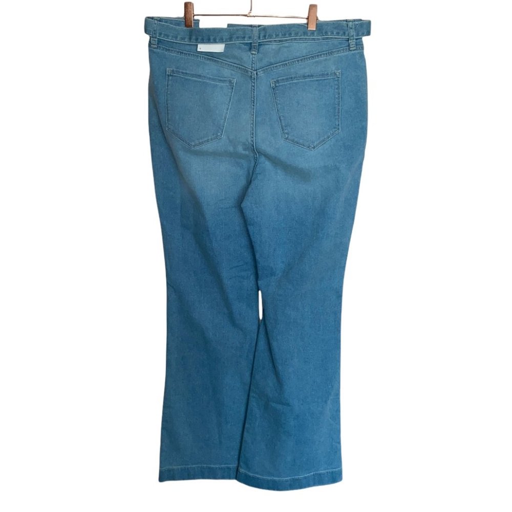 LC Lauren Conrad Light Blue Wide Leg Jeans with Tie Belt!!! - Picture 2 of 5